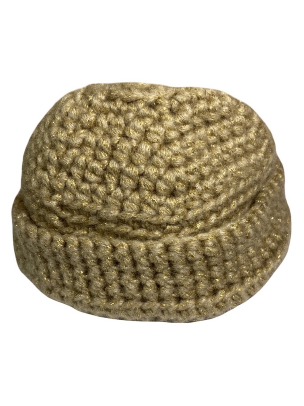 Handmade Gold Cable Knit Knitted Baby Hat Hand Crafted